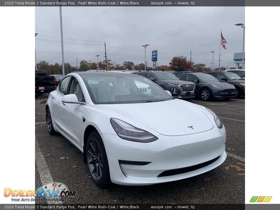 2020 Tesla Model 3 Standard Range Plus Pearl White Multi-Coat / White/Black Photo #7