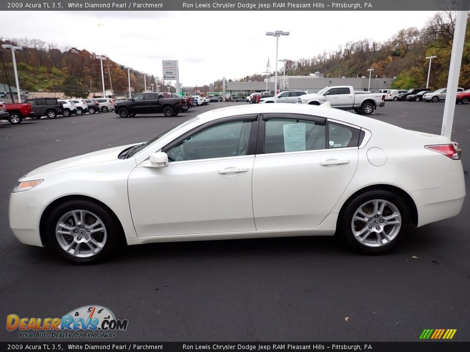 2009 Acura TL 3.5 White Diamond Pearl / Parchment Photo #2