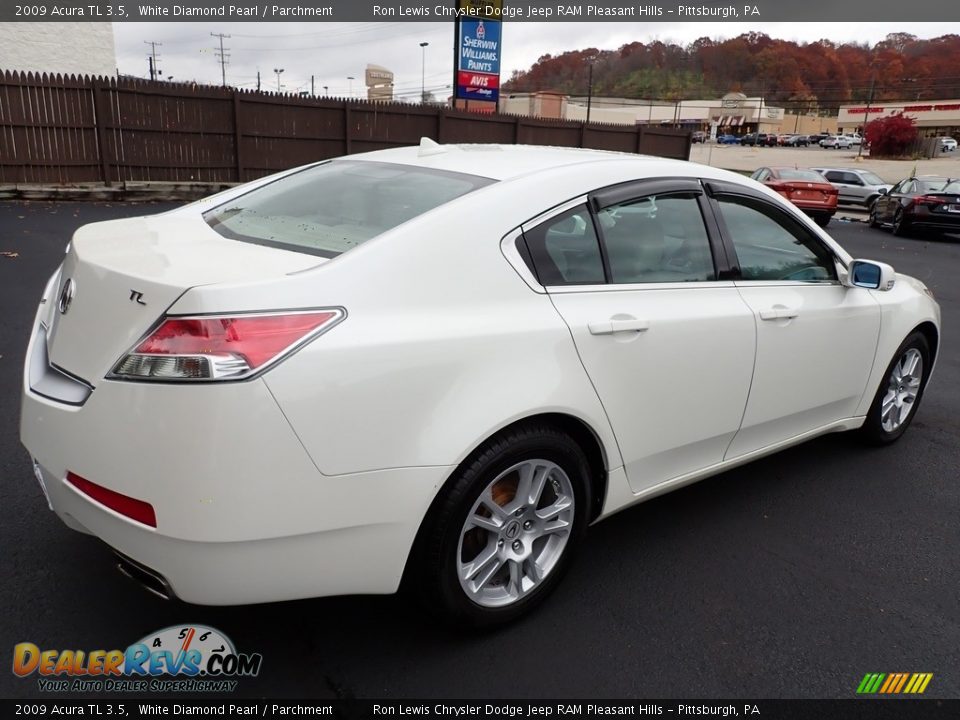 2009 Acura TL 3.5 White Diamond Pearl / Parchment Photo #6