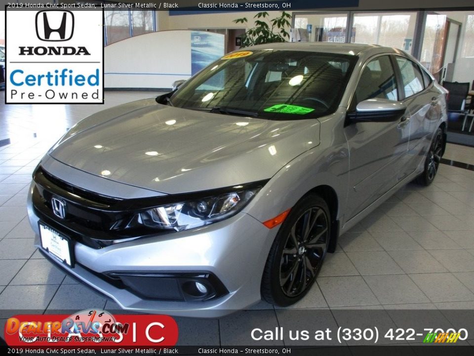 2019 Honda Civic Sport Sedan Lunar Silver Metallic / Black Photo #1