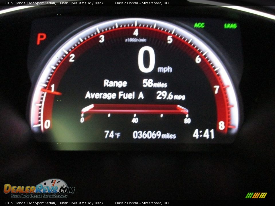 2019 Honda Civic Sport Sedan Lunar Silver Metallic / Black Photo #32