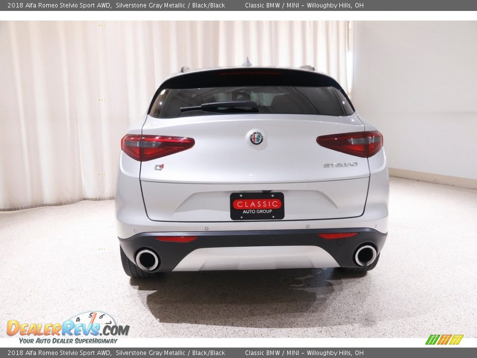 2018 Alfa Romeo Stelvio Sport AWD Silverstone Gray Metallic / Black/Black Photo #19