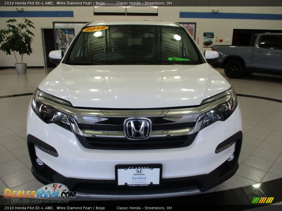 2019 Honda Pilot EX-L AWD White Diamond Pearl / Beige Photo #2