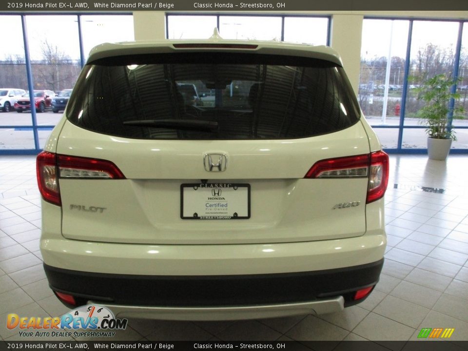 2019 Honda Pilot EX-L AWD White Diamond Pearl / Beige Photo #8