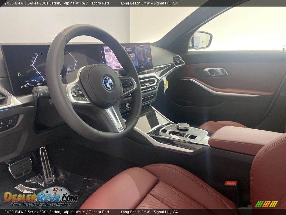 2023 BMW 3 Series 330e Sedan Alpine White / Tacora Red Photo #12