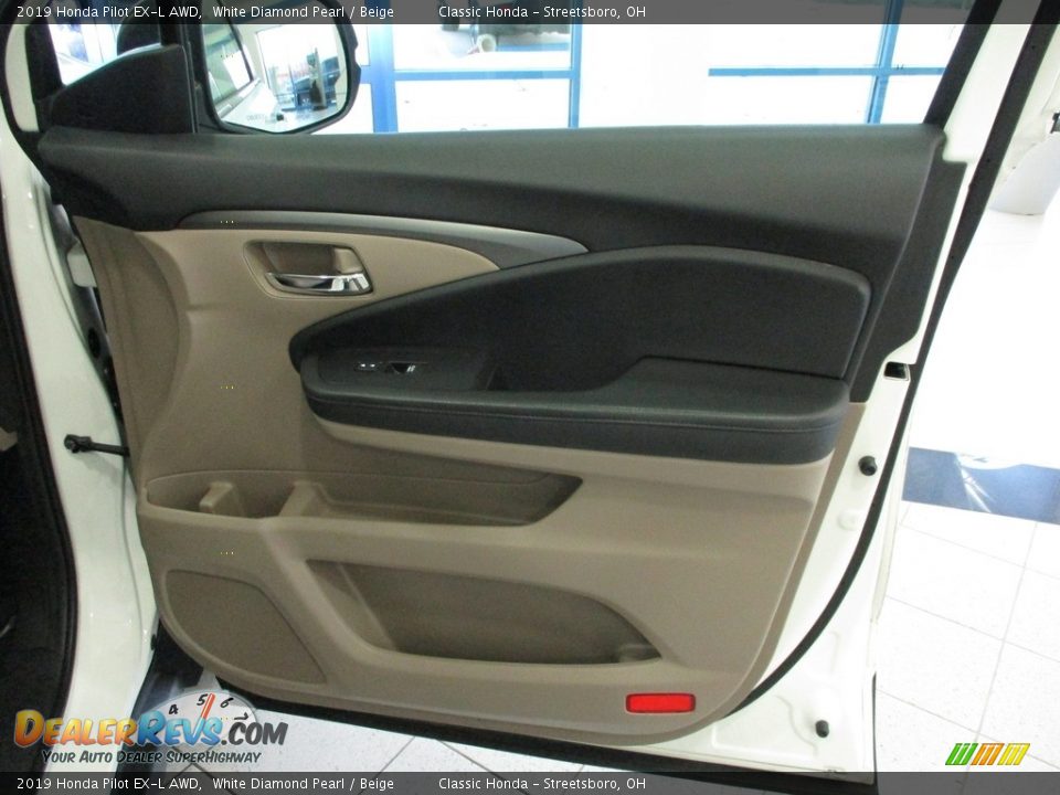 2019 Honda Pilot EX-L AWD White Diamond Pearl / Beige Photo #14
