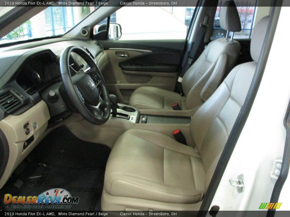 2019 Honda Pilot EX-L AWD White Diamond Pearl / Beige Photo #30