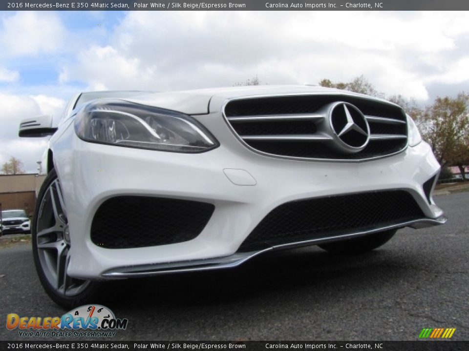 2016 Mercedes-Benz E 350 4Matic Sedan Polar White / Silk Beige/Espresso Brown Photo #2