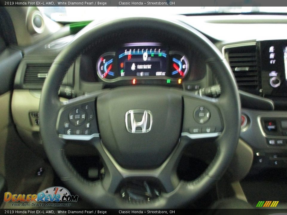 2019 Honda Pilot EX-L AWD White Diamond Pearl / Beige Photo #32