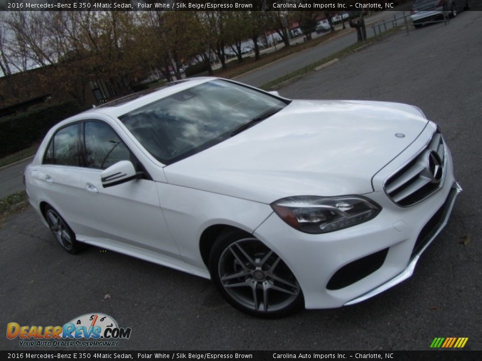 2016 Mercedes-Benz E 350 4Matic Sedan Polar White / Silk Beige/Espresso Brown Photo #3