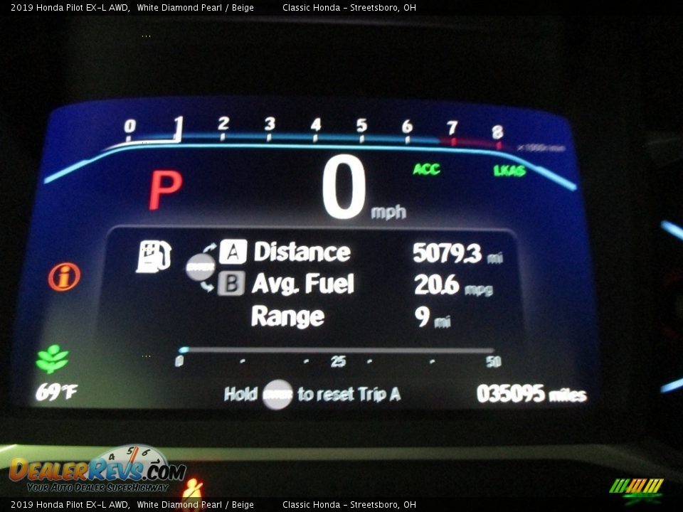 2019 Honda Pilot EX-L AWD White Diamond Pearl / Beige Photo #35