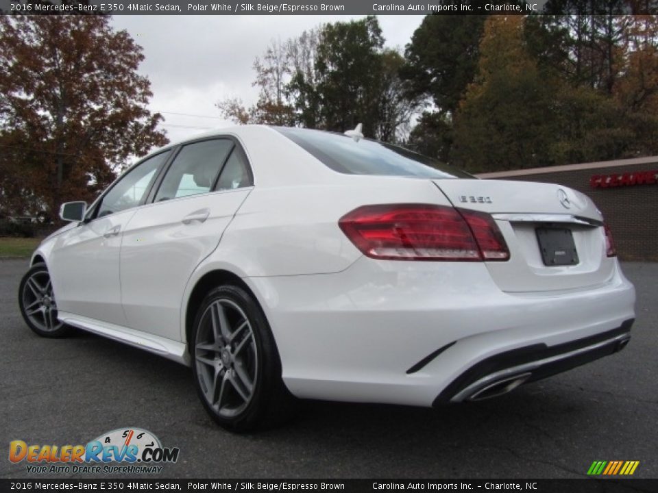 2016 Mercedes-Benz E 350 4Matic Sedan Polar White / Silk Beige/Espresso Brown Photo #8