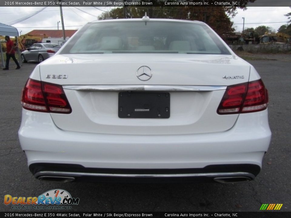 2016 Mercedes-Benz E 350 4Matic Sedan Polar White / Silk Beige/Espresso Brown Photo #9