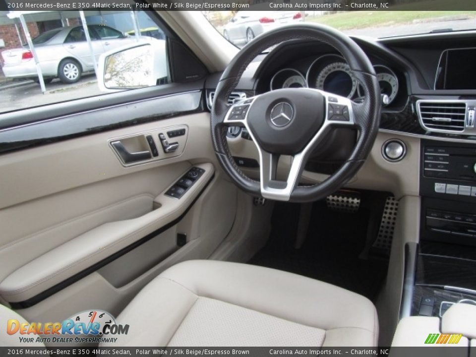 2016 Mercedes-Benz E 350 4Matic Sedan Polar White / Silk Beige/Espresso Brown Photo #12