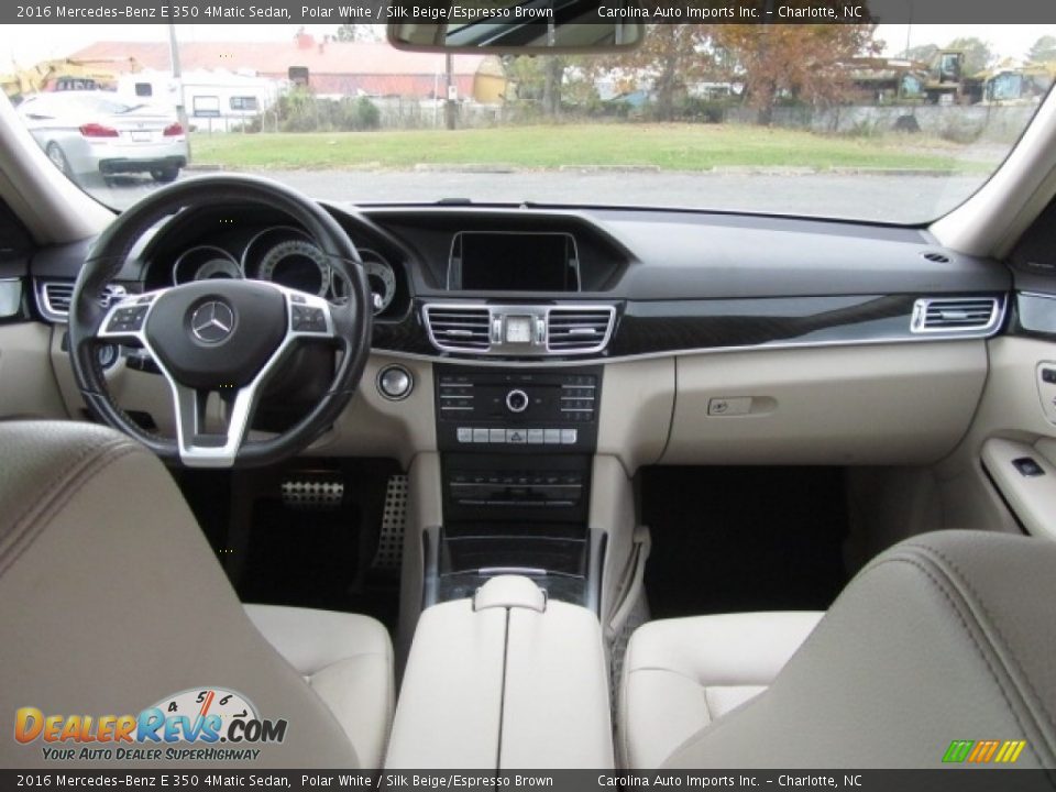 2016 Mercedes-Benz E 350 4Matic Sedan Polar White / Silk Beige/Espresso Brown Photo #13
