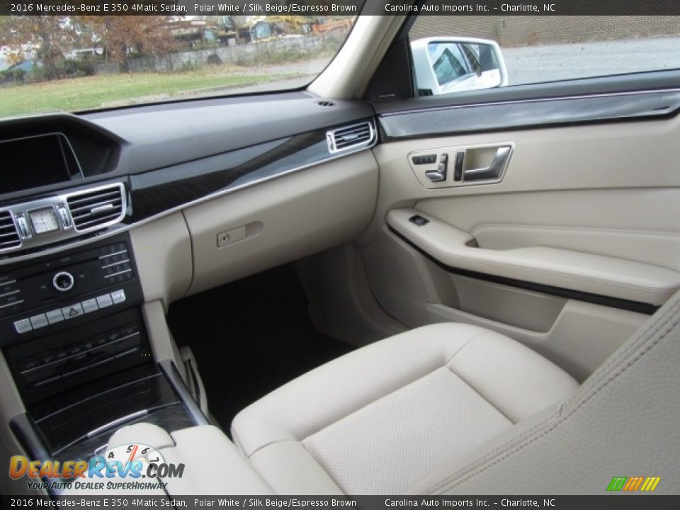 2016 Mercedes-Benz E 350 4Matic Sedan Polar White / Silk Beige/Espresso Brown Photo #14