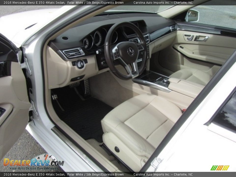 2016 Mercedes-Benz E 350 4Matic Sedan Polar White / Silk Beige/Espresso Brown Photo #18