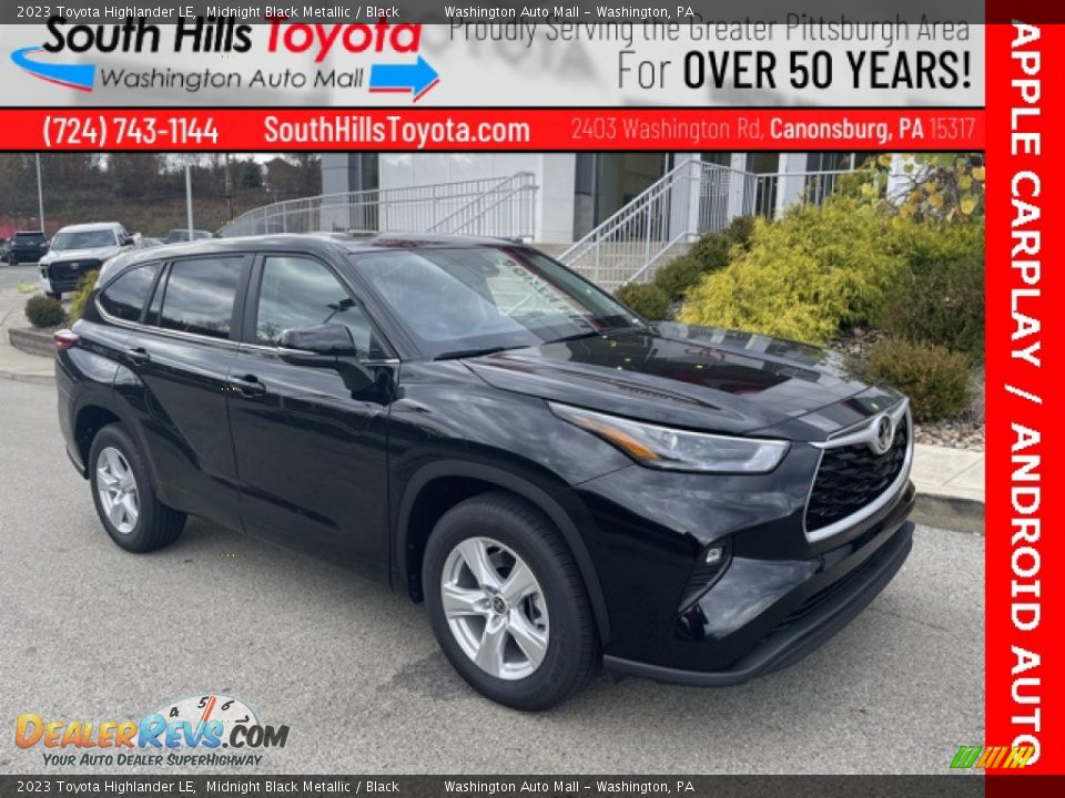 2023 Toyota Highlander LE Midnight Black Metallic / Black Photo #1