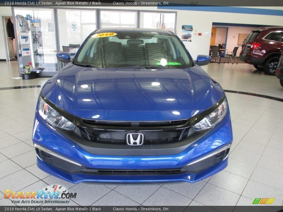 2019 Honda Civic LX Sedan Agean Blue Metallic / Black Photo #2