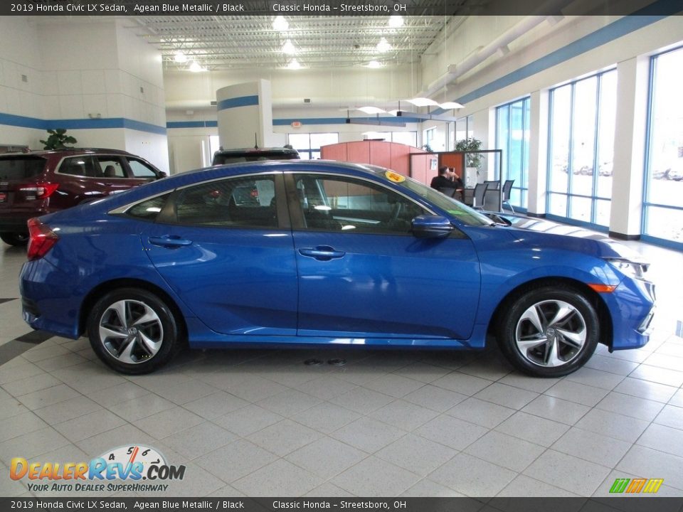 2019 Honda Civic LX Sedan Agean Blue Metallic / Black Photo #4