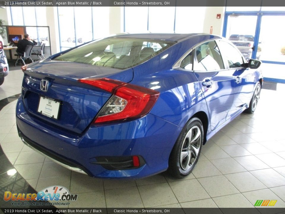 2019 Honda Civic LX Sedan Agean Blue Metallic / Black Photo #7