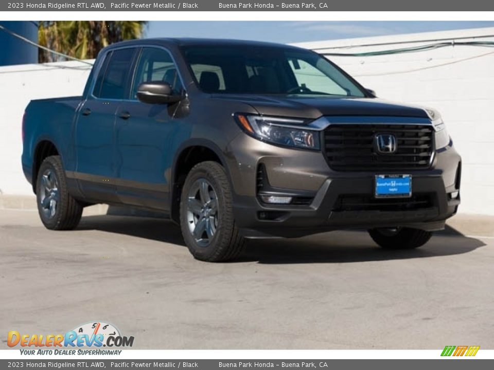 2023 Honda Ridgeline RTL AWD Pacific Pewter Metallic / Black Photo #1