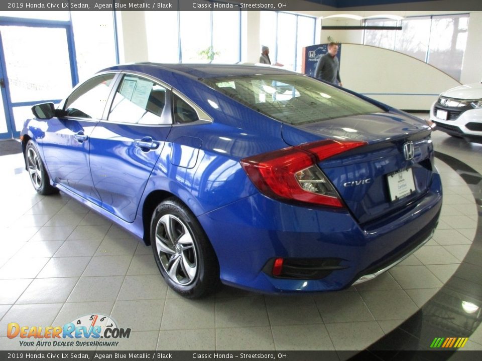 2019 Honda Civic LX Sedan Agean Blue Metallic / Black Photo #9