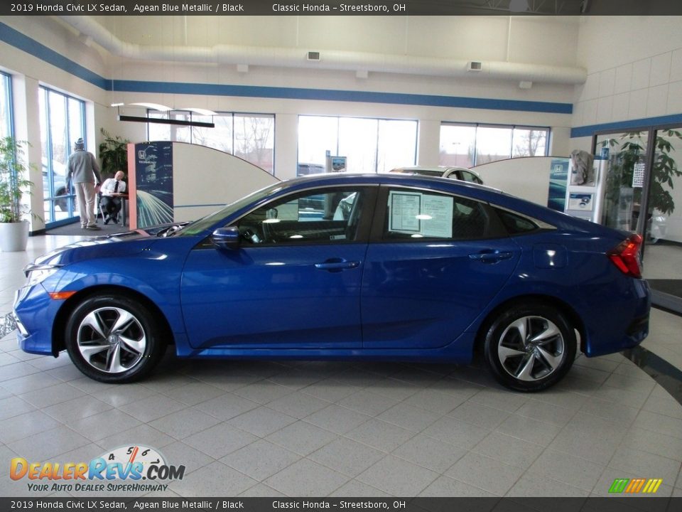 2019 Honda Civic LX Sedan Agean Blue Metallic / Black Photo #10