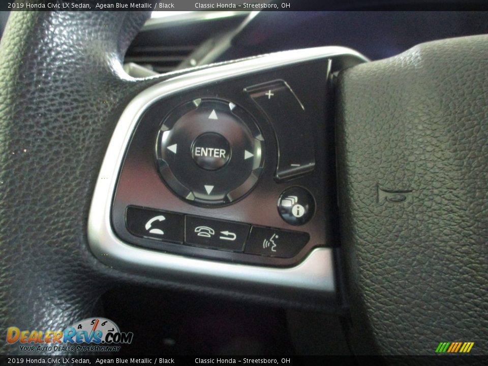 2019 Honda Civic LX Sedan Agean Blue Metallic / Black Photo #30