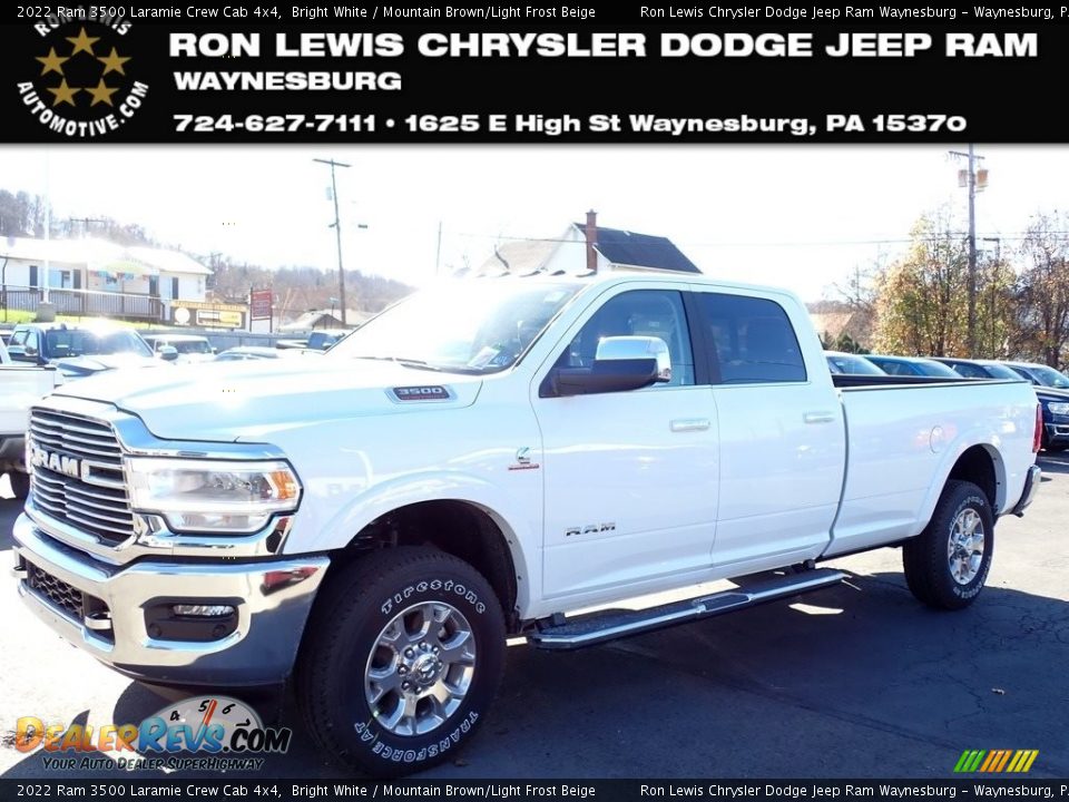 2022 Ram 3500 Laramie Crew Cab 4x4 Bright White / Mountain Brown/Light Frost Beige Photo #1