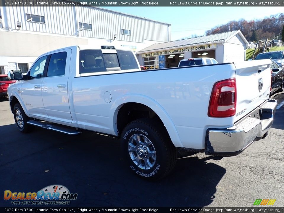 2022 Ram 3500 Laramie Crew Cab 4x4 Bright White / Mountain Brown/Light Frost Beige Photo #3