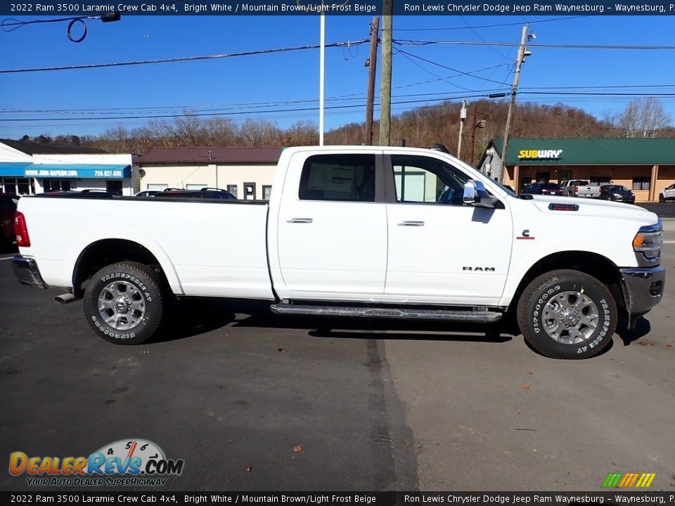 2022 Ram 3500 Laramie Crew Cab 4x4 Bright White / Mountain Brown/Light Frost Beige Photo #6