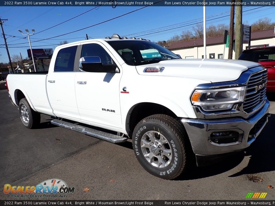 2022 Ram 3500 Laramie Crew Cab 4x4 Bright White / Mountain Brown/Light Frost Beige Photo #7