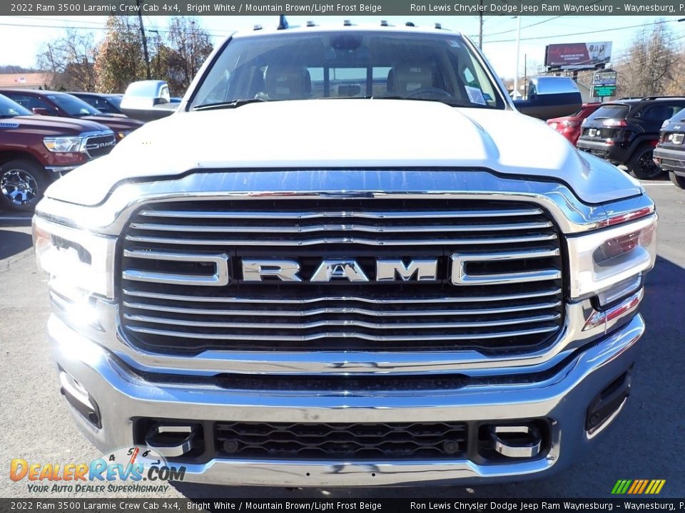 2022 Ram 3500 Laramie Crew Cab 4x4 Bright White / Mountain Brown/Light Frost Beige Photo #8