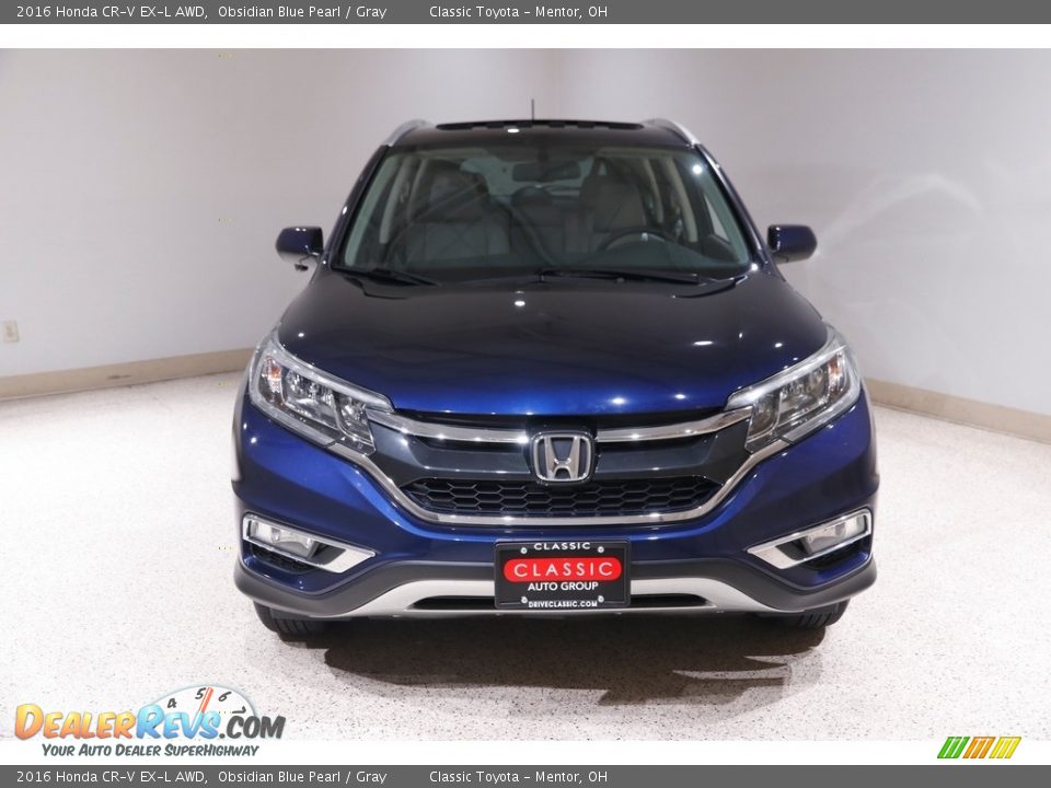 2016 Honda CR-V EX-L AWD Obsidian Blue Pearl / Gray Photo #2