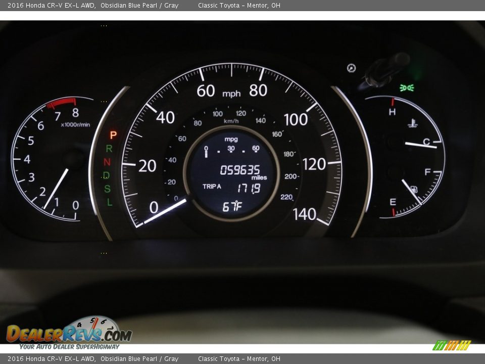 2016 Honda CR-V EX-L AWD Gauges Photo #8