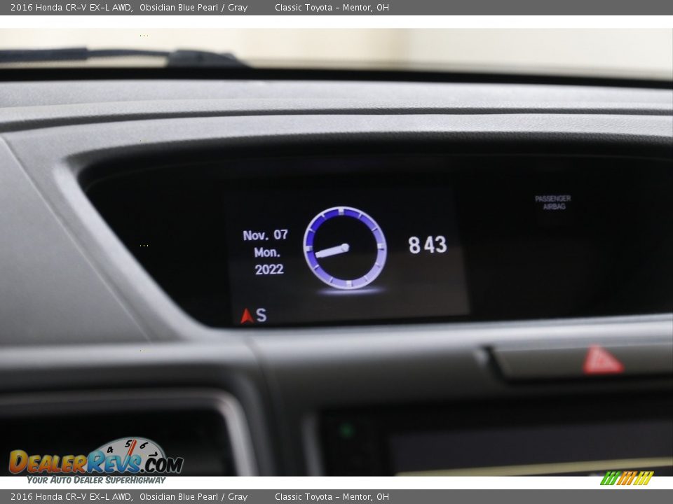 2016 Honda CR-V EX-L AWD Obsidian Blue Pearl / Gray Photo #10