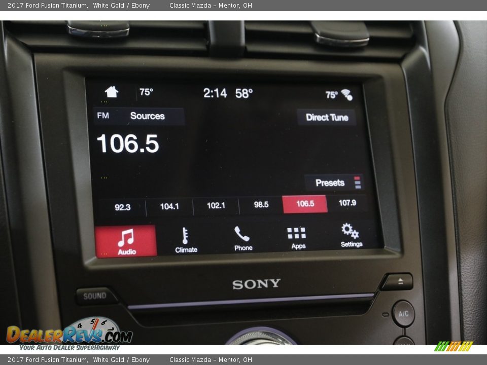 2017 Ford Fusion Titanium White Gold / Ebony Photo #11