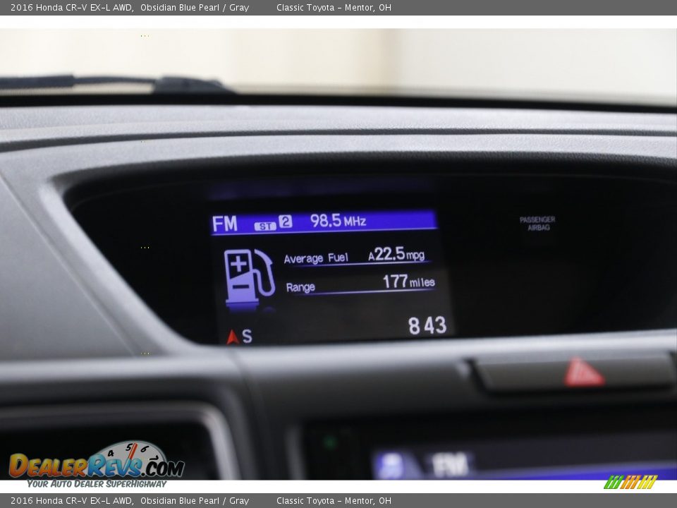 2016 Honda CR-V EX-L AWD Obsidian Blue Pearl / Gray Photo #12