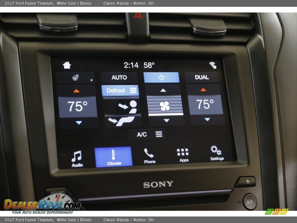 2017 Ford Fusion Titanium White Gold / Ebony Photo #12