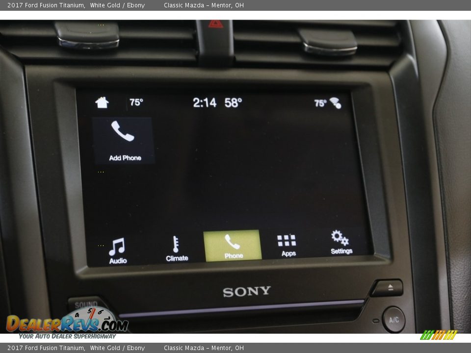 2017 Ford Fusion Titanium White Gold / Ebony Photo #13