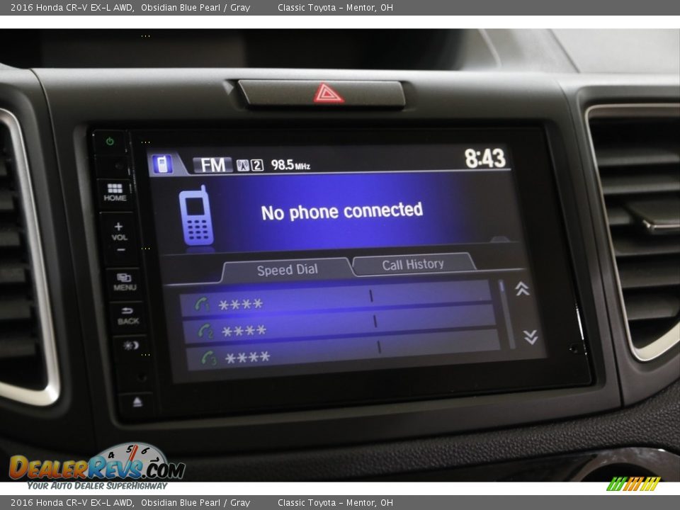 2016 Honda CR-V EX-L AWD Obsidian Blue Pearl / Gray Photo #14
