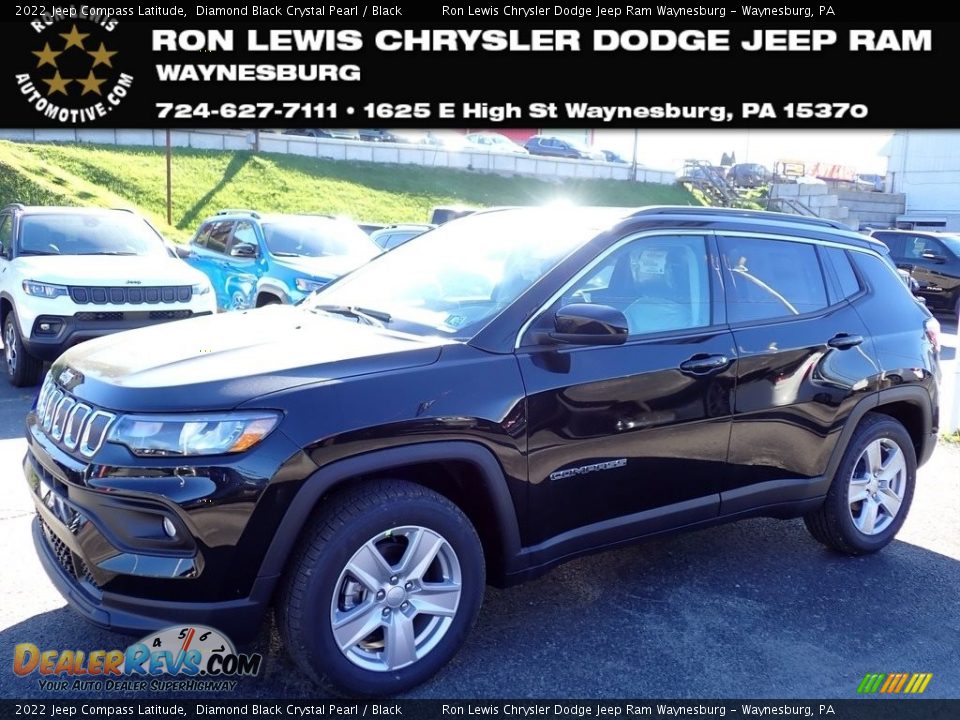 2022 Jeep Compass Latitude Diamond Black Crystal Pearl / Black Photo #1