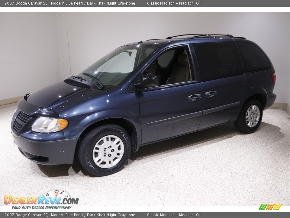 2007 Dodge Caravan SE Modern Blue Pearl / Dark Khaki/Light Graystone Photo #3