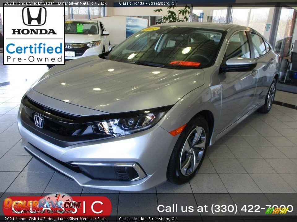 2021 Honda Civic LX Sedan Lunar Silver Metallic / Black Photo #1