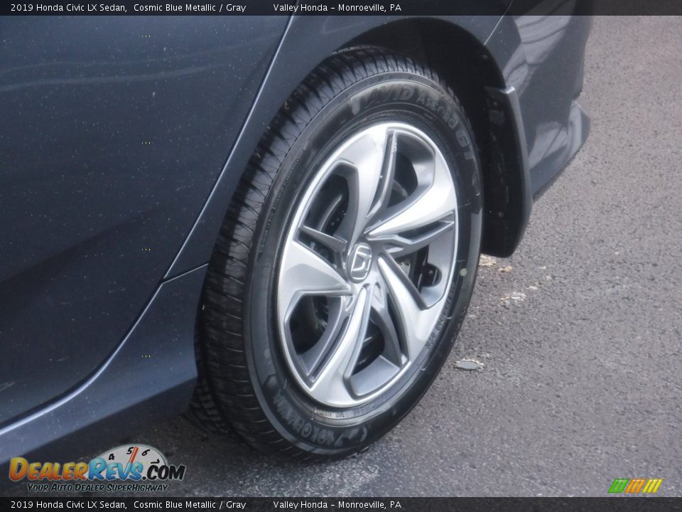 2019 Honda Civic LX Sedan Cosmic Blue Metallic / Gray Photo #3