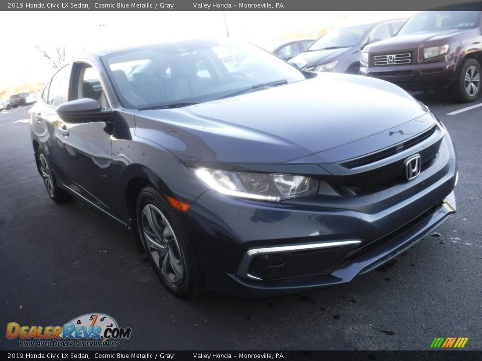 2019 Honda Civic LX Sedan Cosmic Blue Metallic / Gray Photo #5