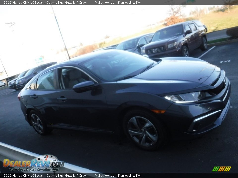 2019 Honda Civic LX Sedan Cosmic Blue Metallic / Gray Photo #6