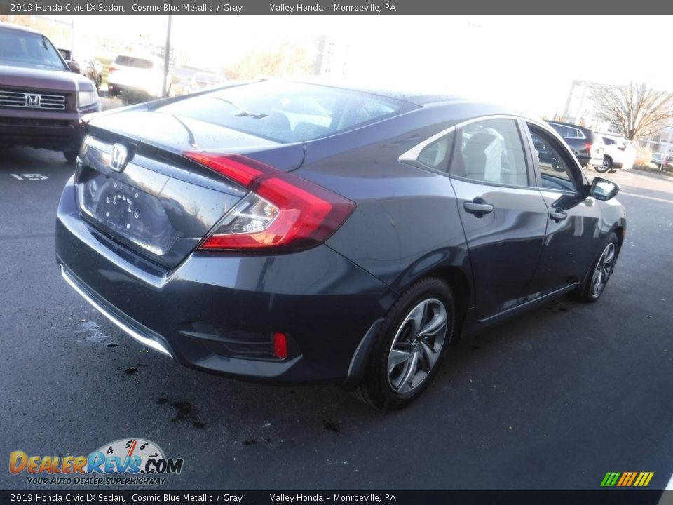 2019 Honda Civic LX Sedan Cosmic Blue Metallic / Gray Photo #7