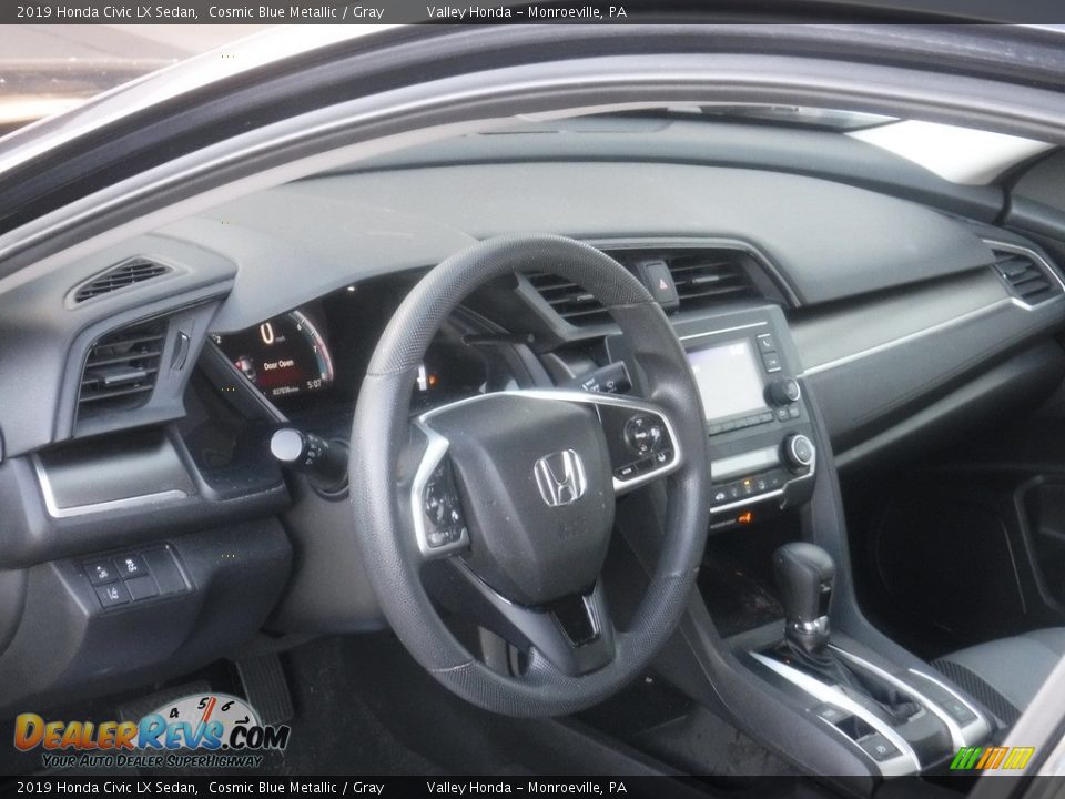 2019 Honda Civic LX Sedan Cosmic Blue Metallic / Gray Photo #11